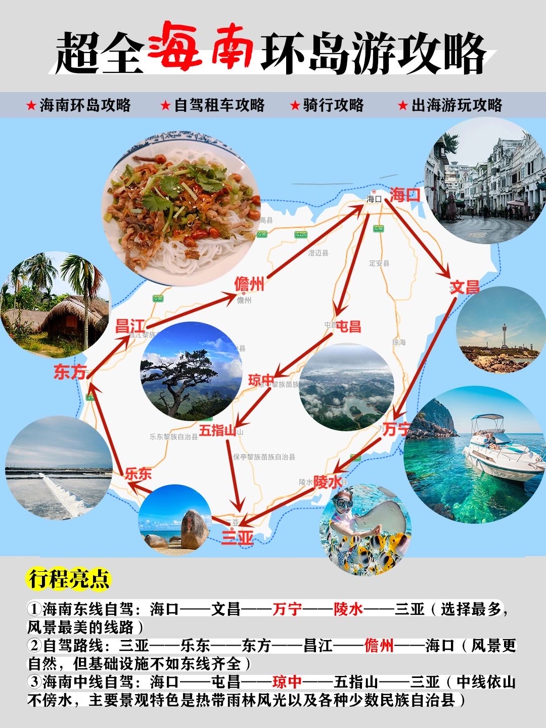 海南中线最佳旅游线路图片