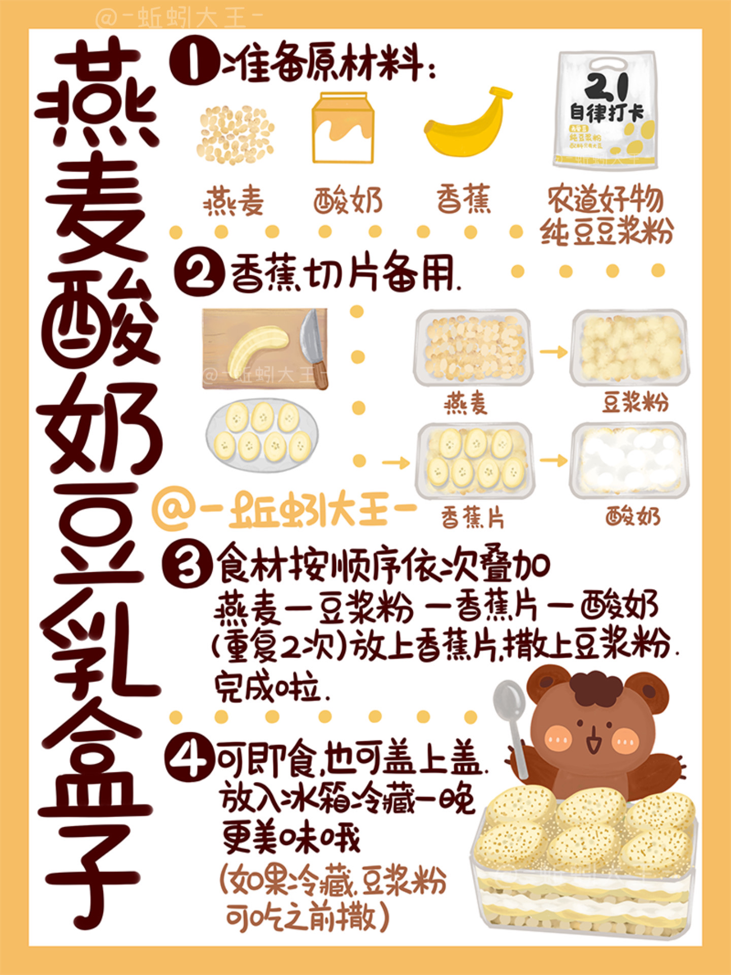 03手绘食谱|低卡燕麦酸奶豆乳盒子78好吃饱腹